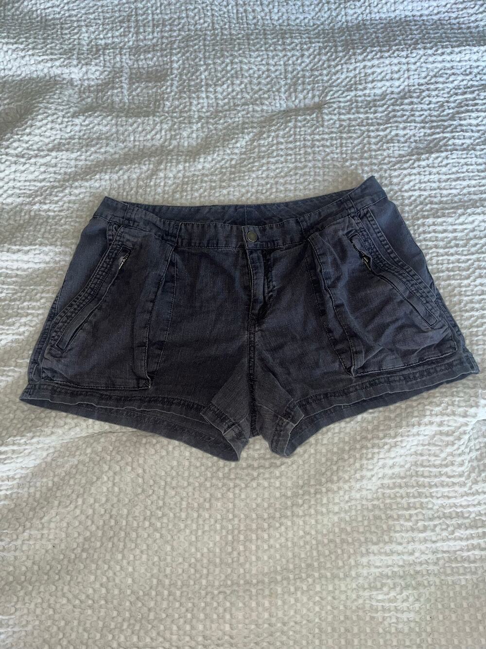 Converse One Star Denim Shorts In Washed Dark Gray Womens Sz 8